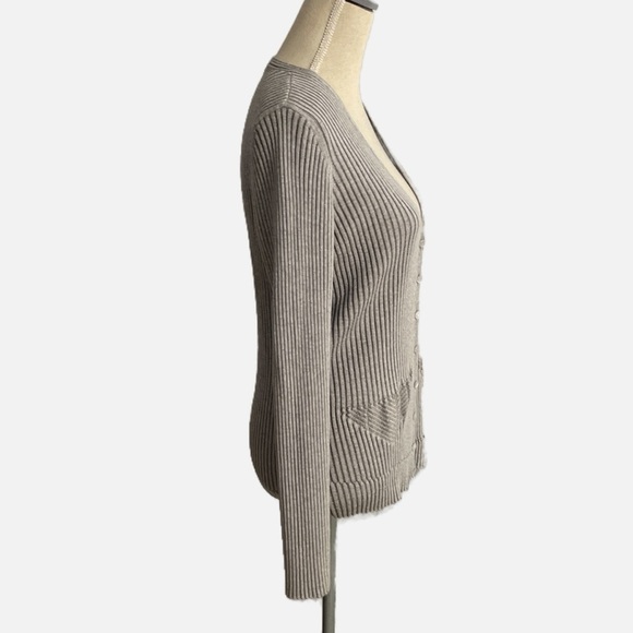Escada Cardigan Sweater Silver Metallic Size XL Luxury Old Money - Picture 3 of 12